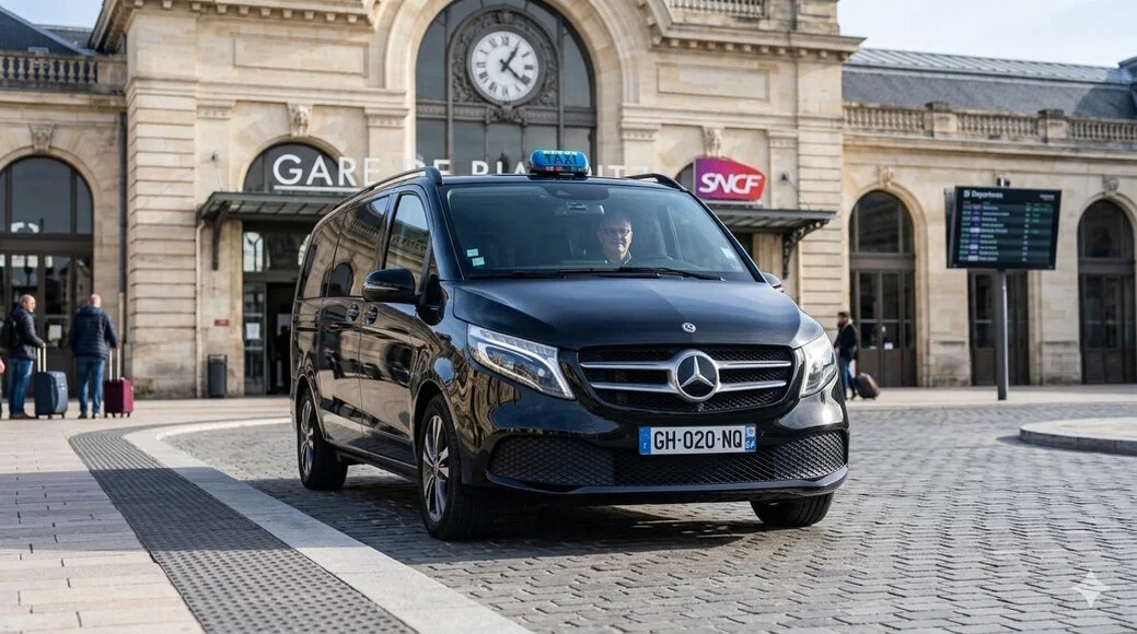 Intérieur d’un van Mercedes confortable pour les passagers